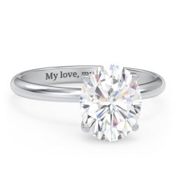 3 ct. (10x8mm) Oval Moissanite Engagement Ring with Hidden Halo