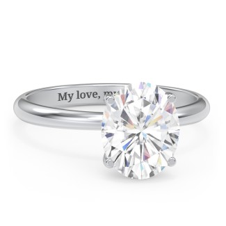 3 ct. (10x8mm) Oval Moissanite Engagement Ring with Hidden Halo