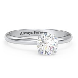 1 ct. (6.5mm) Moissanite Engagement Ring with Hidden Halo