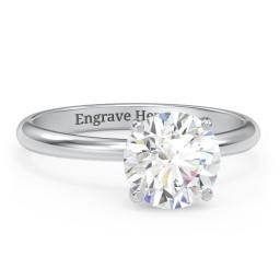 2 ct. (8mm) Moissanite Engagement Ring with Hidden Halo