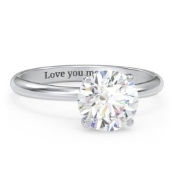 2 ct. (8mm) Moissanite Engagement Ring with Hidden Halo