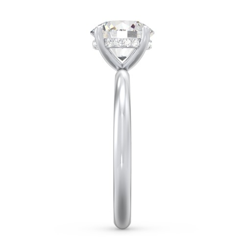 2 ct. (8mm) Moissanite Engagement Ring with Hidden Halo – 10K White Gold with Moissanite and Lab Diamond