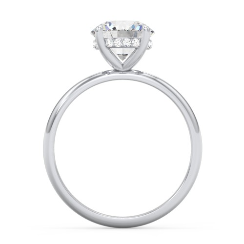 2 ct. (8mm) Moissanite Engagement Ring with Hidden Halo – 10K White Gold with Moissanite and Lab Diamond