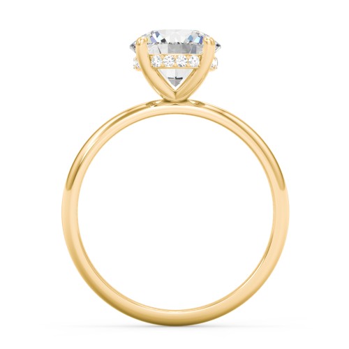 2 ct. (8mm) Moissanite Engagement Ring with Hidden Halo – 10K Yellow Gold with Moissanite and Lab Diamond