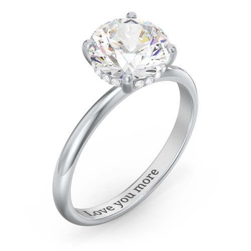 2.5 ct. (8.5mm) Moissanite Engagement Ring with Hidden Halo