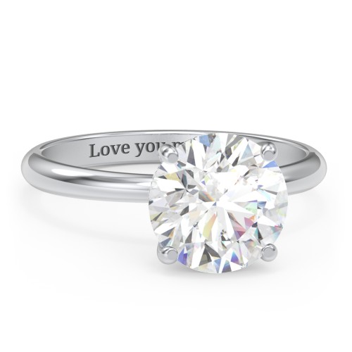 3 ct. (9mm) Moissanite Engagement Ring with Hidden Halo – 10K White Gold with Moissanite and Lab Diamond