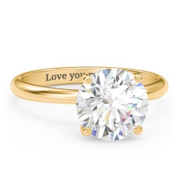 3 ct. (9mm) Moissanite Engagement Ring with Hidden Halo in 10K Solid Yellow Gold