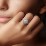 3 ct. (9mm) Moissanite Halo Engagement Ring with Side Stones – 10K White Gold with Moissanite and Lab Diamond