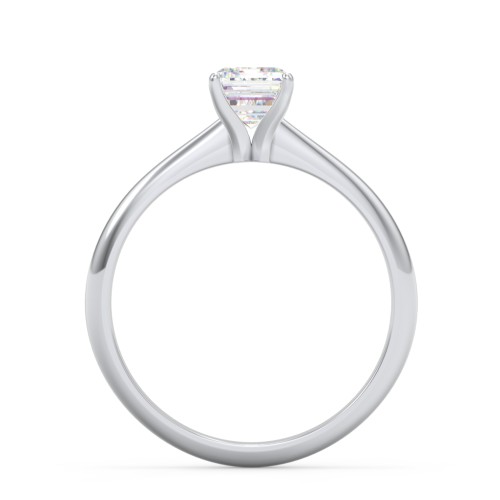 1 ct. (7x5mm) Emerald-Cut Moissanite Engagement Ring with Tapered Knife Edge – 10K White Gold with Moissanite