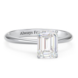 2 ct. (8x6mm) Emerald-Cut Moissanite Engagement Ring with Tapered Knife Edge