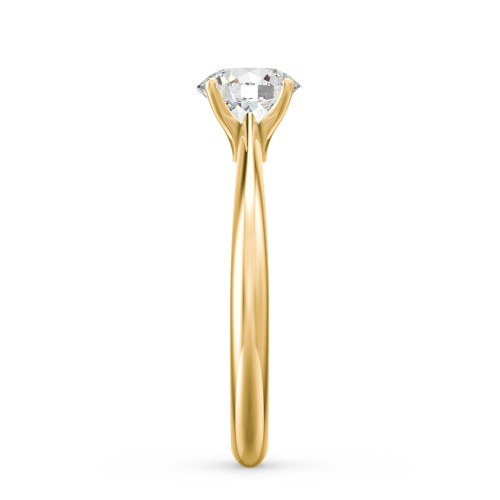 1 ct. (6.5mm) Moissanite Engagement Ring with Tapered Knife Edge – 10K Yellow Gold with Moissanite