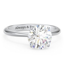 2.5 ct. (8.5mm) Moissanite Engagement Ring with Tapered Knife Edge