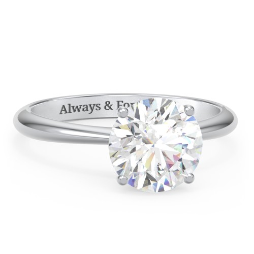 2.5 ct. (8.5mm) Moissanite Engagement Ring with Tapered Knife Edge – 10K White Gold with Moissanite