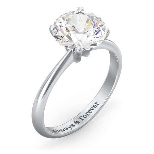 3 ct. (9mm) Moissanite Engagement Ring with Tapered Knife Edge – 10K White Gold with Moissanite