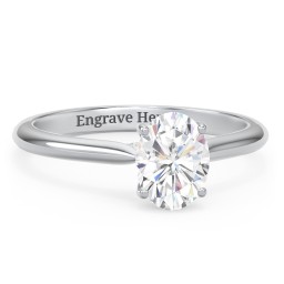 1.5 ct. (8x6mm) Oval Moissanite Engagement Ring with Hidden Halo and Accents