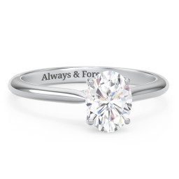 1.5 ct. (8x6mm) Oval Moissanite Engagement Ring with Hidden Halo and Accents