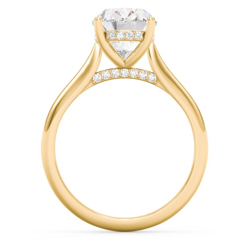 3 ct. (10x8mm) Oval Moissanite Engagement Ring with Hidden Halo and Accents