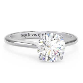2 ct. (8mm) Moissanite Engagement Ring with Hidden Halo and Accents