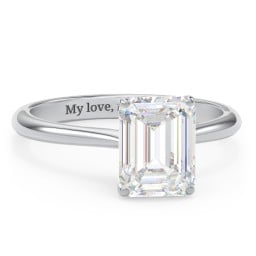 3 ct. (9x7mm) Emerald-Cut Moissanite Classic Two Tone Engagement Ring