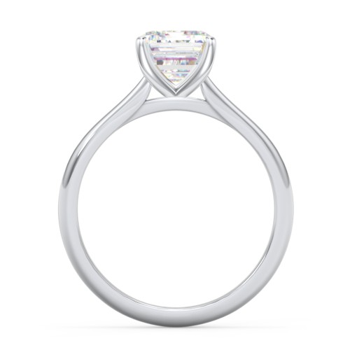 3 ct. (9x7mm) Emerald-Cut Moissanite Classic Two Tone Engagement Ring – 10K White Gold with Moissanite