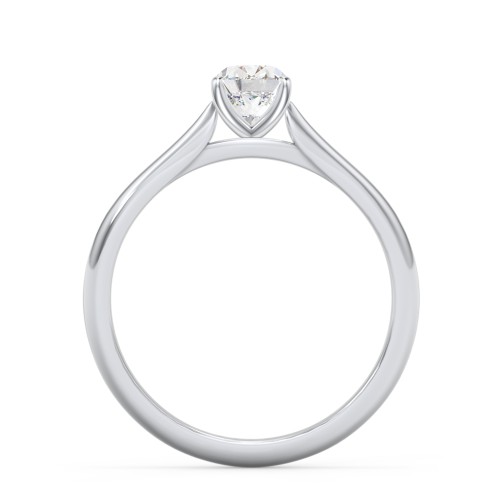 1 ct. (7x5mm) Oval Moissanite Classic Two Tone Engagement Ring – 10K White Gold with Moissanite