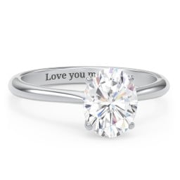 2 ct. (9x7mm) Oval Moissanite Classic Two Tone Engagement Ring