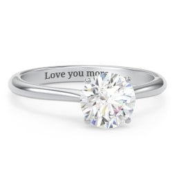 1.5 ct. (7.5mm) Moissanite Classic Two Tone Engagement Ring
