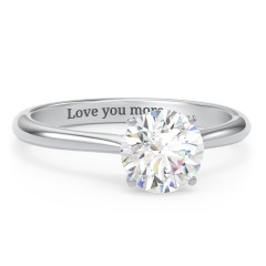 1.5 ct. (7.5mm) Moissanite Classic Two Tone Engagement Ring – 10K White Gold with Moissanite