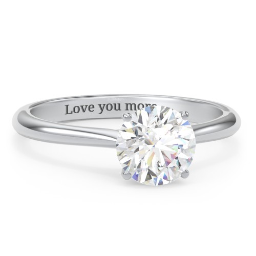 1.5 ct. (7.5mm) Moissanite Classic Two Tone Engagement Ring – 10K White Gold with Moissanite