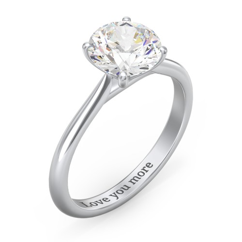 2 ct. (8mm) Moissanite Classic Two Tone Engagement Ring – 10K White Gold with Moissanite
