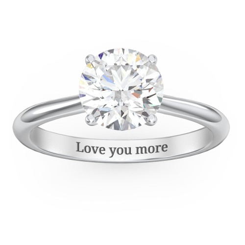 2 ct. (8mm) Moissanite Classic Two Tone Engagement Ring – 10K White Gold with Moissanite