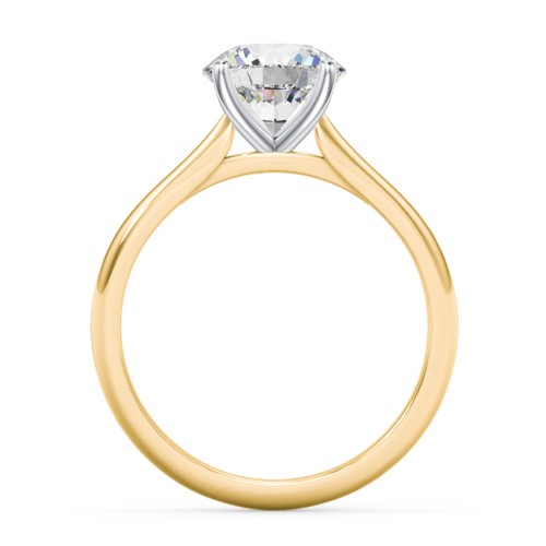 2 ct. (8mm) Moissanite Classic Two Tone Engagement Ring – 10K Yellow Gold with Moissanite