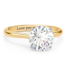2.5 ct. (8.5mm) Moissanite Classic Two Tone Engagement Ring