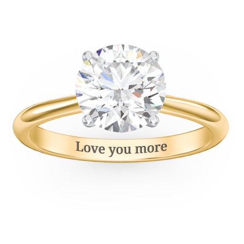 2.5 ct. (8.5mm) Moissanite Classic Two Tone Engagement Ring