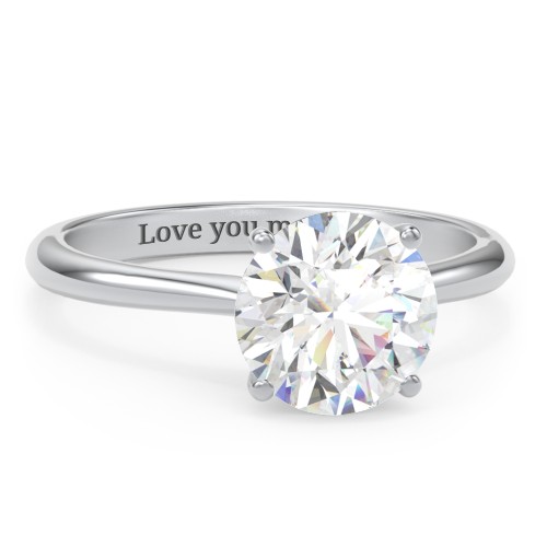 2.5 ct. (8.5mm) Moissanite Classic Two Tone Engagement Ring – 10K White Gold with Moissanite