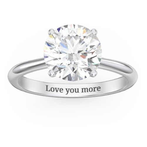 3 ct. (9mm) Moissanite Classic Two Tone Engagement Ring – 10K White Gold with Moissanite