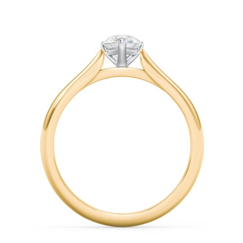 1 ct. (8x5mm) Pear Moissanite Classic Two Tone Engagement Ring – 10K Yellow Gold with Moissanite