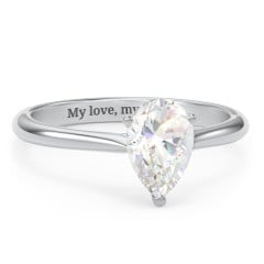 1.5 ct. (9x6mm) Pear Moissanite Classic Two Tone Engagement Ring