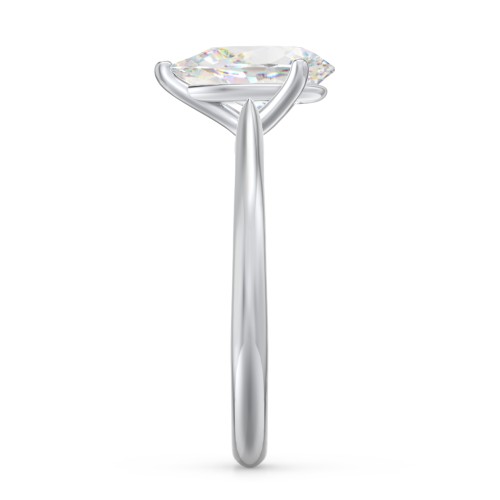 2.5 ct. (10.5x7mm) Pear Moissanite Classic Two Tone Engagement Ring – 10K White Gold with Moissanite