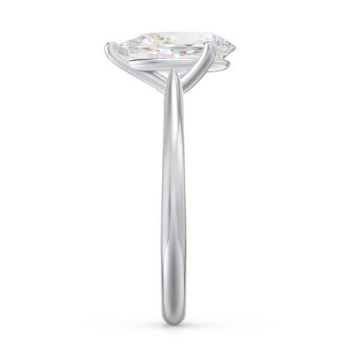 3 ct. (11x7mm) Pear Moissanite Classic Two Tone Engagement Ring – 10K White Gold with Moissanite