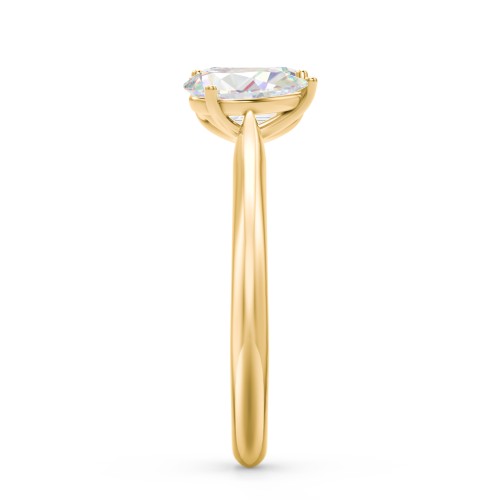 Toi et Moi Pear and Emerald Cut Moissanite Engagement Ring - 2 ctw. – 10K Yellow Gold with Moissanite