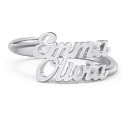 Personalized Two Name Ring in 925 Sterling Silver