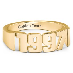 Personalized Year Ring in 18K Gold Plated Silver