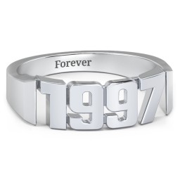 Personalized Year Ring in 925 Sterling Silver