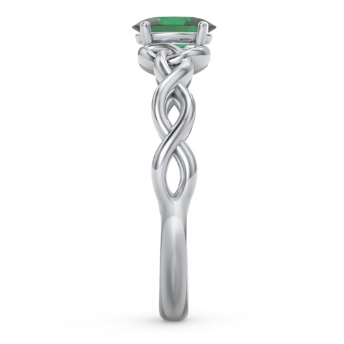 Oval Solitaire Celtic Trinity Knot Engagement Ring