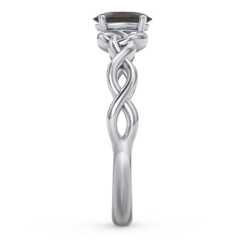 Oval Solitaire Celtic Trinity Knot Engagement Ring