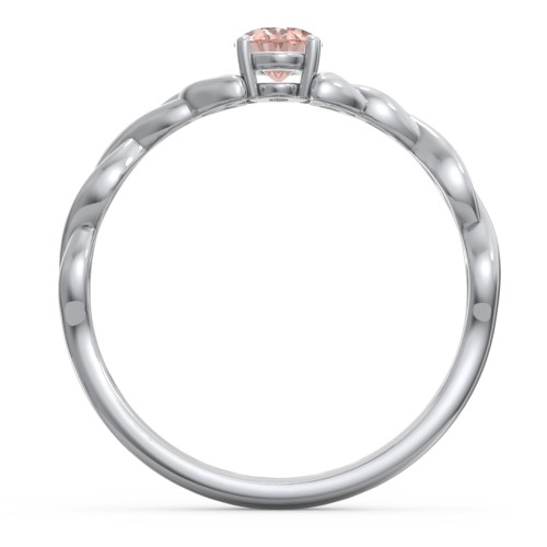 Oval Solitaire Celtic Trinity Knot Engagement Ring – Sterling Silver with Morganite