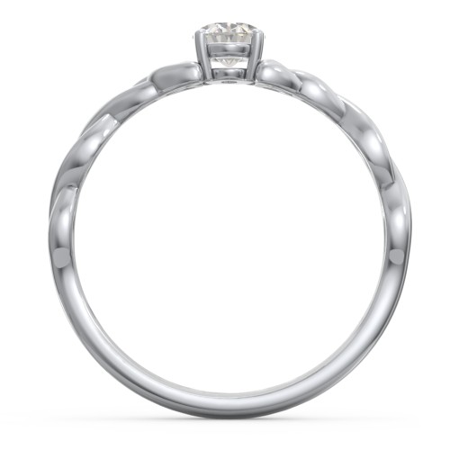 Oval Solitaire Celtic Trinity Knot Engagement Ring – Sterling Silver with Cubic Zirconia