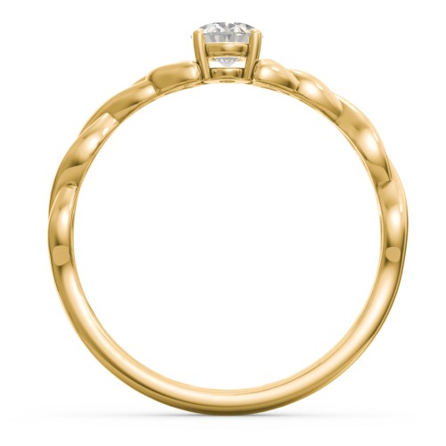 Oval Solitaire Celtic Trinity Knot Engagement Ring – 10K Yellow Gold with Cubic Zirconia