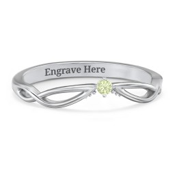 Celtic Gemstone Contour Wedding Band